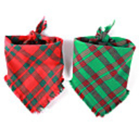 Dog Cat Bandanas Hats Dog Bandana Dog Bibs Scarf Plaid / Check Leisure Cute Christmas Party Dog Clothes Adjustable Costume Cotton L