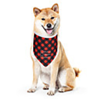 Dog Cat Bandanas Hats Dog Bandana Dog Bibs Scarf Plaid / Check Letter Number Casual / Sporty Cute Party Sports Dog Clothes Adjustable Red Costume Cotton Polyster