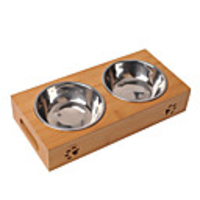 Dog Cat Bowls Water Bottles / Feeders 350 L Stainless steel Casual / Daily Solid Colored Wood Bowls Feeding