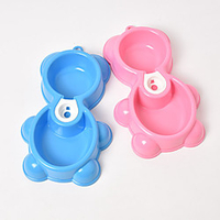 Dog Cat Bowls Water Bottles / Feeding Bowl / Dog Cat Bowls Plastic Double-Sided Durable No-Spill Solid Colored Blue Pink Green Bowls Feeding miniinthebox