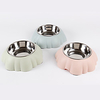 Dog Cat Bowls Water Bottles / Feeding Bowl / Dog Cat Bowls Stainless steel Durable No-Spill Solid Colored Blue Pink Green Bowls Feeding miniinthebox
