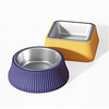 Dog Cat Bowls Water Bottles / Feeding Bowl / Dog Cat Bowls Stainless steel Durable No-Spill Solid Colored Yellow Blue Bowls Feeding miniinthebox