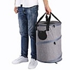 Dog Cat Carrier Bag Travel Backpack Travel Bag Portable Foldable Washable Solid Colored Oxford Cloth Gray