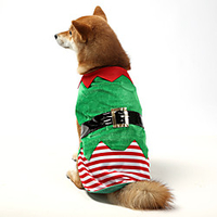Dog Cat Christmas Costume Christmas Flash Illuminated Cute Dailywear Casual / Daily Winter Dog Clothes Puppy Clothes Dog Outfits Soft Green Costume for Girl and Boy Dog Cotton XS S M L XL XXL miniinthebox