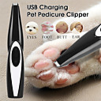 Dog Cat Cleaning Stainless steel Clipper Trimmer Portable Washable USB Rechargeable Pet Grooming Supplies Black