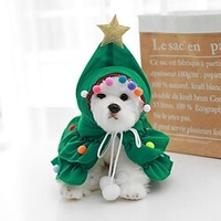 Dog Cat Cloak Christmas Christmas Tree Adorable Sweet Christmas Festival Winter Dog Clothes Puppy Clothes Dog Outfits Breathable Green Costume for Girl and Boy Dog Cloth S M L miniinthebox