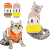 Dog Cat Coat Character Casual / Sporty Cute Casual / Daily Winter Dog Clothes Breathable Pink Orange Costume Cotton S M L XL