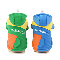Dog Cat Coat Dog clothes Color Block"es Sayings Adorable Cute Dailywear Casual / Daily Winter Dog Clothes Puppy Clothes Dog Outfits Warm Blue Green Costume for Girl and Boy Dog Padded Fabric S miniinthebox