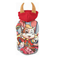 Dog Cat Coat Hoodie Cartoon Funny Casual / Daily Winter Dog Clothes Puppy Clothes Dog Outfits Breathable Red Costume for Girl and Boy Dog Cotton Polyster XS S M L XL XXL