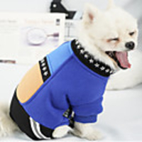 Dog Cat Coat Jacket Geometric Fashion Casual / Daily Winter Dog Clothes Puppy Clothes Dog Outfits Breathable Blue Costume for Girl and Boy Dog Fleece XS S M L XL XXL