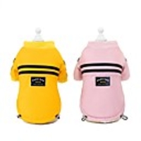 Dog Cat Coat Jacket Solid Colored Casual / Daily Winter Dog Clothes Yellow Pink Costume Polyester S M L XL XXL