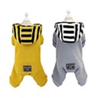 Dog Cat Coat Jumpsuit Solid Colored Casual / Daily Winter Dog Clothes Yellow Gray Costume Cotton S M L XL XXL