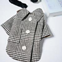 Dog Cat Coat Plaid Classic British Casual / Daily Winter Dog Clothes Puppy Clothes Dog Outfits Breathable Black Costume for Girl and Boy Dog Polyster XS S M L XL XXL
