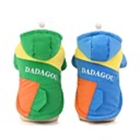 Dog Cat Coat Solid Colored Casual / Daily Winter Dog Clothes Blue Green Costume Cotton S M L XL XXL