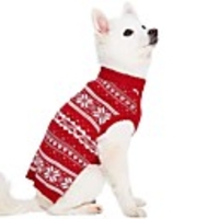 Dog Cat Coat Sweater Snowflake Classic Christmas Casual / Daily Winter Dog Clothes Breathable Red Costume Fleece Polyster 10 12 14 16 18 20
