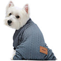 Dog Cat Coat Sweater Solid Colored Casual / Sporty Turtleneck Knitted Casual / Daily Winter Dog Clothes Breathable Gray Costume Cotton XS S M L XL XXL