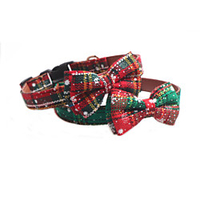 Dog Cat Collar Christmas Dog Collar Tie / Bow Tie Adjustable Flexible Outdoor Santa Claus Snowman Christmas Tree Nylon Golden Retriever Corgi Bulldog Bichon Frise Schnauzer Poodle Red Green 1pc