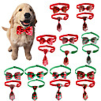 Dog Cat Collar Christmas Dog Collar Tie / Bow Tie Handmade Adjustable Flexible Outdoor Santa Claus Snowman Christmas Tree Polyester Golden Retriever Corgi Bulldog Bichon Frise Schnauzer Poodle Red