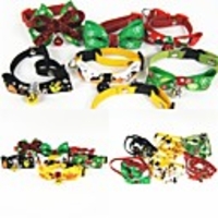 Dog Cat Collar Christmas Dog Collar Tie / Bow Tie With Bell Adjustable Flexible Outdoor Walking Santa Claus Snowman Christmas Tree Nylon Golden Retriever Corgi Bulldog Bichon Frise Schnauzer Poodle