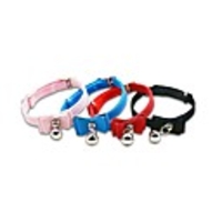 Dog Cat Collar Cute and Cuddly Solid Colored PU Leather Husky Labrador Alaskan Malamute Golden Retriever Japanese Spitz Beagle Red Blue 1pc