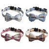 Dog Cat Collar Tie / Bow Tie Adjustable Retractable Durable Outdoor Walking Plaid / Check Classic Bowknot Nylon Baby Pet Small Dog Yellow Blue Pink Light Blue 1pc