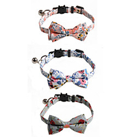 Dog Cat Collar Tie / Bow Tie Adjustable Retractable With Bell Durable Outdoor Walking Bowknot Flower Nylon Baby Pet Small Dog Blue Orange Green 1pc