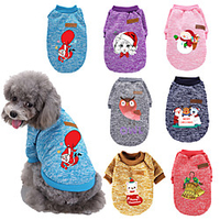 Dog Cat Costume Christmas Costume Dog clothes Cartoon Owl Merry Christmas Santa Claus Cosplay Funny Christmas Sports Winter Dog Clothes Puppy Clothes Dog Outfits Warm 1 Purple Red Costume for Girl miniinthebox