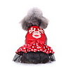 Dog Cat Costume Dress Christmas Costume Bowknot Elk Santa Claus Cute Christmas Party Winter Dog Clothes Puppy Clothes Dog Outfits Breathable Red Costume for Girl and Boy Dog Polyster S M L XL
