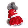 Dog Cat Costume Dress Christmas Costume Bowknot Santa Claus Cosplay Funny Christmas Party Winter Dog Clothes Puppy Clothes Dog Outfits Breathable Red Costume for Girl and Boy Dog Cotton S M L XL