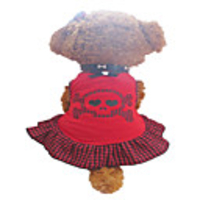 Dog Cat Costume Dress Dog Clothes Breathable Purple Red Pink Costume Golden Retriever Bichon Frise Poodle Cotton Leopard Heart Fashion Cute XS S M