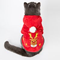 Dog Cat Costume Hoodie Christmas Costume Santa Claus Elk Santa Claus Classic Cosplay Funny Christmas Party Winter Dog Clothes Puppy Clothes Dog Outfits Breathable Red Costume for Girl and Boy Dog