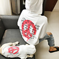 Dog Cat Costume Hoodie Matching Outfits"es Sayings Punk Fashion Sports Casual / Daily Dog Clothes Puppy Clothes Dog Outfits Warm White Black Red Costume for Girl and Boy Dog Cotton Women M XS S
