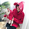Dog Cat Costume Hoodie Matching Outfits Solid Colored Leisure Simple Style Sports Casual / Daily Winter Dog Clothes Warm Black Red Blue Costume Fleece Women M S M L XL XXL