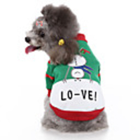 Dog Cat Costume Outfits Dress Elk Snowman Santa Claus Cosplay Christmas Party Winter Dog Clothes Puppy Clothes Dog Outfits Breathable White Green Costume for Girl and Boy Dog Polyster S M L XL