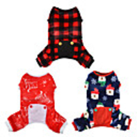 Dog Cat Costume Pajamas Christmas Costume Christmas Santa Claus Classic Cosplay Funny Christmas Party Winter Dog Clothes Puppy Clothes Dog Outfits Breathable Black Red Dark Blue Costume for Girl and