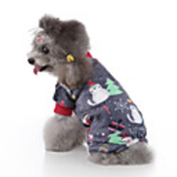 Dog Cat Costume Pajamas Christmas Costume Elk Snowman Santa Claus Cosplay Funny Christmas Party Winter Dog Clothes Puppy Clothes Dog Outfits Breathable Red Gray Costume for Girl and Boy Dog Polyster