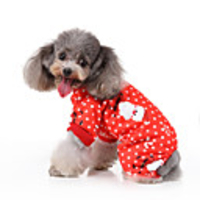 Dog Cat Costume Pajamas Christmas Costume Elk Snowman Santa Claus Cosplay Funny Christmas Party Winter Dog Clothes Puppy Clothes Dog Outfits Breathable White Red Dark Green Costume for Girl and Boy