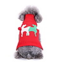 Dog Cat Costume Sweater Christmas Costume Santa Claus Elk Santa Claus Cosplay Funny Christmas Party Winter Dog Clothes Puppy Clothes Dog Outfits Breathable Red Green Costume for Girl and Boy Dog