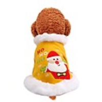 Dog Cat Costume Sweater Christmas Costume Santa Claus Elk Santa Claus Cosplay Funny Christmas Party Winter Dog Clothes Puppy Clothes Dog Outfits Breathable Yellow Costume for Girl and Boy Dog Polyster