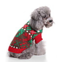 Dog Cat Costume Sweater Christmas Costume Santa Claus Gingerbread Men Santa Claus Cosplay Funny Christmas Party Winter Dog Clothes Puppy Clothes Dog Outfits Breathable Red Blue Costume for Girl and