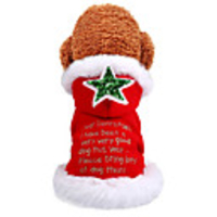 Dog Cat Costume Sweater Christmas Costume Stars Santa Claus Santa Claus Cosplay Funny Christmas Party Winter Dog Clothes Puppy Clothes Dog Outfits Breathable Red Costume for Girl and Boy Dog Polyster