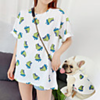 Dog Cat Costume Vest Matching Outfits Floral Botanical Casual / Sporty Cute Sports Casual / Daily Dog Clothes Breathable Yellow Green Costume Cotton Women M S M L XL XXL