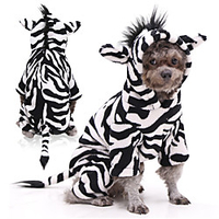 Dog Cat Costume Zebra Cosplay Winter Dog Clothes Puppy Clothes Dog Outfits Black / White Costume for Girl and Boy Dog Flannel Fabric XS S M L XL XXL