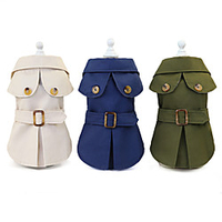 Dog Cat Dog clothes Solid Colored Euramerican Dailywear Casual / Daily Winter Dog Clothes Puppy Clothes Dog Outfits Warm Khaki Green Dark Blue Costume for Girl and Boy Dog Polyester S M L XL XXL miniinthebox
