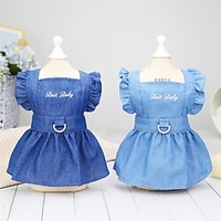 Dog Cat dress "es Sayings Animal Cute Sweet Dailywear Casual / Daily Dog Clothes Puppy Clothes Dog Outfits Soft Brown Costume for Girl and Boy Dog Cotton 2XL miniinthebox