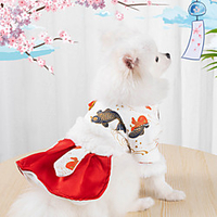 Dog Cat Dress Dog clothes Chinoiserie Dailywear Casual / Daily Dog Clothes Puppy Clothes Dog Outfits Breathable Red Costume for Girl and Boy Dog Polyester XS S M L XL XXL miniinthebox