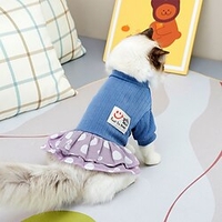 Dog Cat Dress Dot Fashion Cute Casual / Daily Outdoor Dog Clothes Puppy Clothes Dog Outfits Soft Blue Rosy Pink Costume for Girl and Boy Dog Cotton S M L XL XXL miniinthebox