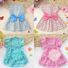 Dog Cat Dress Elegant Adorable Cute Dailywear Casual / Daily Dog Clothes Puppy Clothes Dog Outfits Breathable Blue Pink Dark Blue Costume for Girl and Boy Dog Cotton XS S M L XL miniinthebox