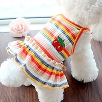 Dog Cat Dress Elegant Adorable Cute Dailywear Casual / Daily Dog Clothes Puppy Clothes Dog Outfits Breathable Pearl Pink Yellow Pink Costume for Girl and Boy Dog Cotton S M L XL XXL miniinthebox