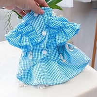 Dog Cat Dress Embroidered Adorable Cute Dailywear Casual / Daily Dog Clothes Puppy Clothes Dog Outfits Soft Blue Costume for Girl and Boy Dog Polyester XS S M L XL miniinthebox